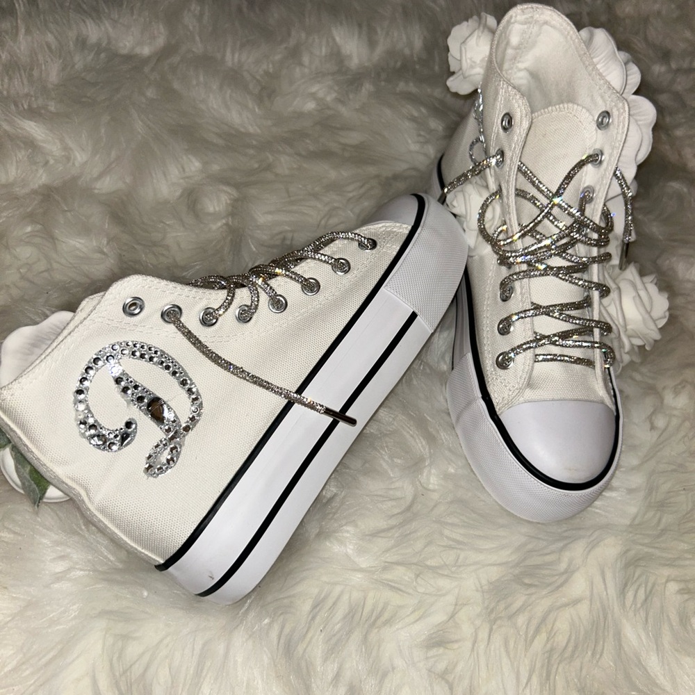 Stylish White High-Top Sneakers